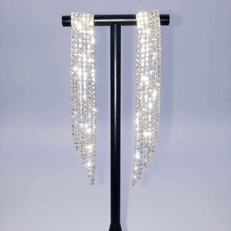 Diagonal Tassel Dangle Earrings