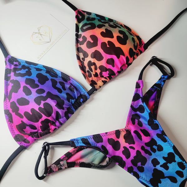 Custom rainbow wellness posing suit