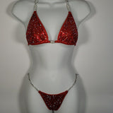 Red, red ab and clear Scatter Competition Bikini