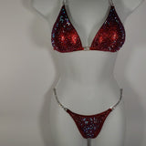 Red Ombre Scatter Competition Bikini