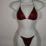Dark Red Diamond Competition Bikini