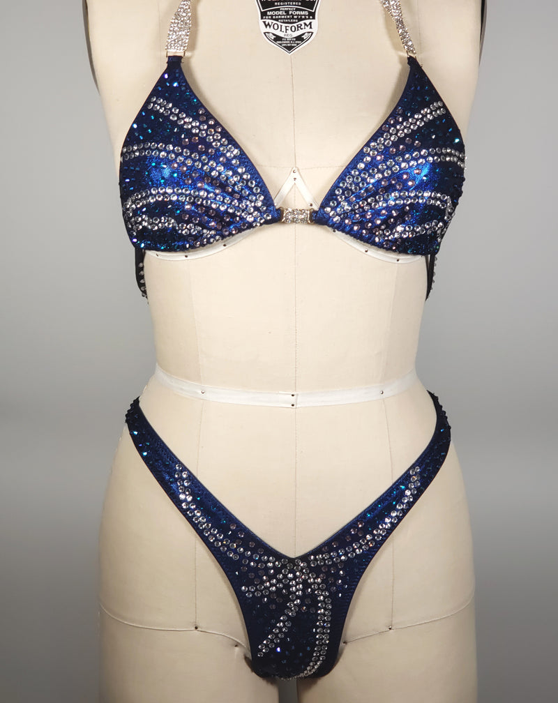 Spiral Blue Figure Suit