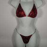 Dark Red ab, Red Scatter Competition Bikini