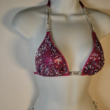 Hot Pink Fuchsia Ab Diamond Competition Bikini