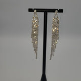 Diagonal draped rhinestone Earrings